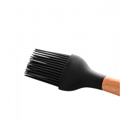 Pincel Culinário 27,5cm De Silicone Cabo De Bambu Charmy Preto